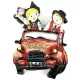 Magnet Décoratif Couple d’Alsacien en 2CV