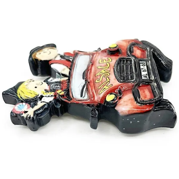 Decorative Magnet Alsatian Couple in 2CV