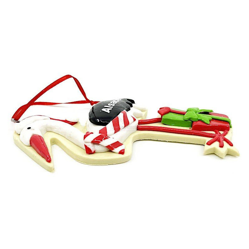 Hängeleuchte Elsässer Storch mit Weihnachtsdekor und Geschenken