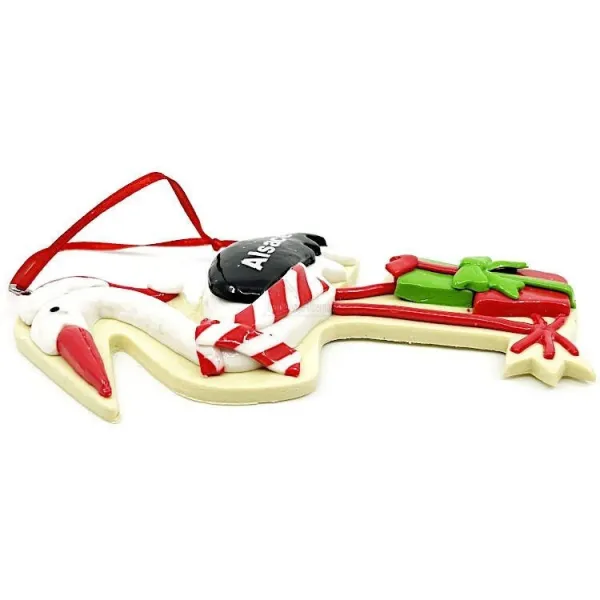 Hängeleuchte Elsässer Storch mit Weihnachtsdekor und Geschenken