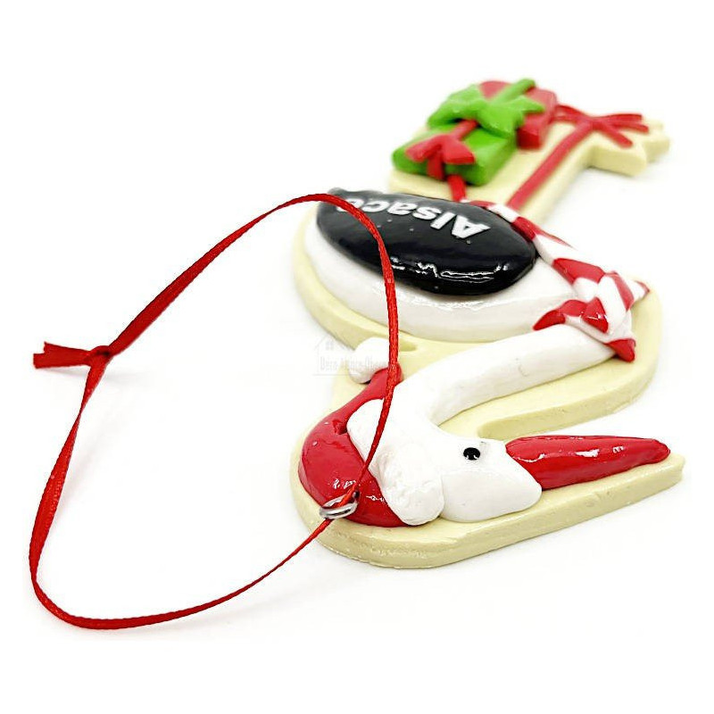 Hängeleuchte Elsässer Storch mit Weihnachtsdekor und Geschenken