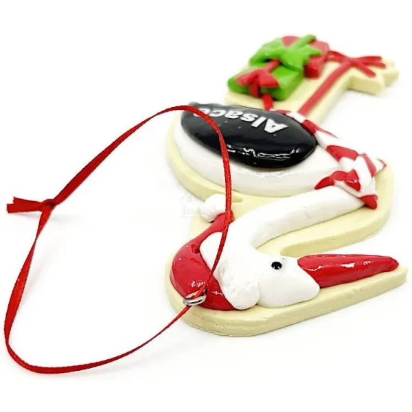 Suspension Cigogne d'Alsace décor Noël et Cadeaux