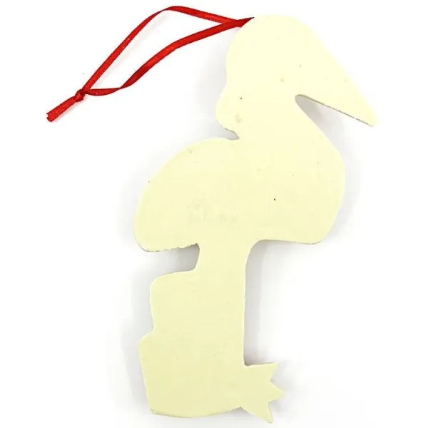 Suspension Cigogne d'Alsace décor Noël et Cadeaux