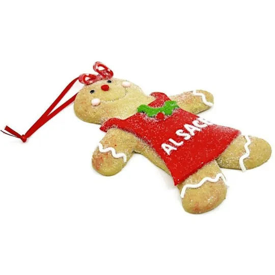 Ophanging Peperkoekmannetje met rood schort en strik