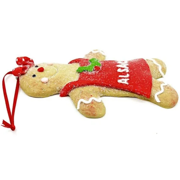 Hängeleuchte Lebkuchenmann mit roter Schürze und Schleife