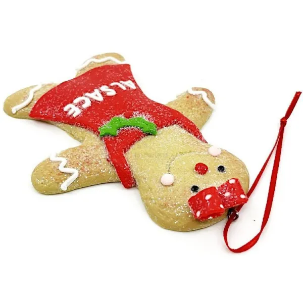 Hängeleuchte Lebkuchenmann mit roter Schürze und Schleife