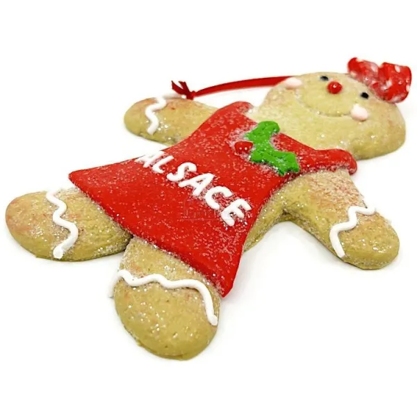 Hängeleuchte Lebkuchenmann mit roter Schürze und Schleife