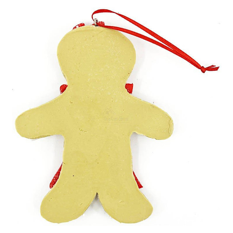 Gingerbread Man Hanging lamp with red apron and bow