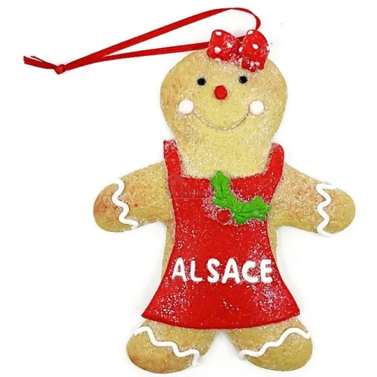 Suspension Bonhomme en Pain d’épices avec tablier rouge et Noeud