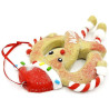 Gingerbread Pretzel Hanging Lamp with red apron and bow