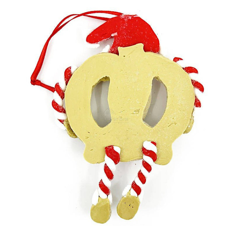 Gingerbread Pretzel Hanging Lamp with red apron and bow