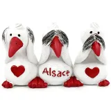 Cigognes en résine rien voir, rien dire, rien entendre