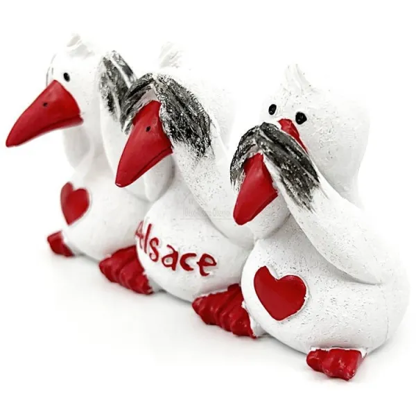 Cigognes en résine rien voir, rien dire, rien entendre