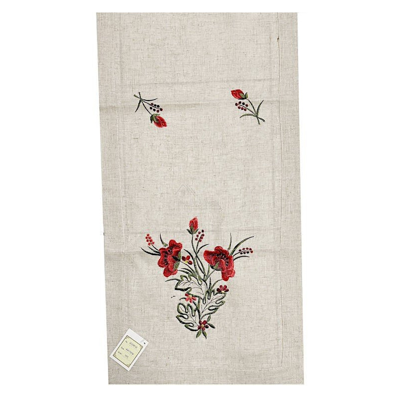 Tischläufer Elsass mit Mohnblumendekor 40 cm x 170 cm