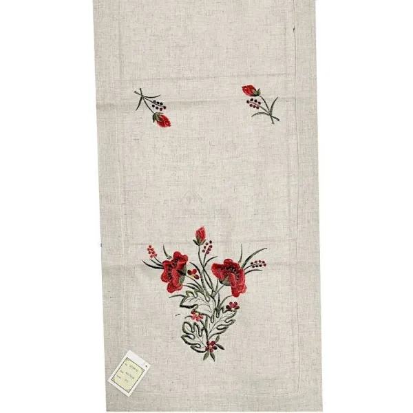 Tischläufer Elsass mit Mohnblumendekor 40 cm x 170 cm