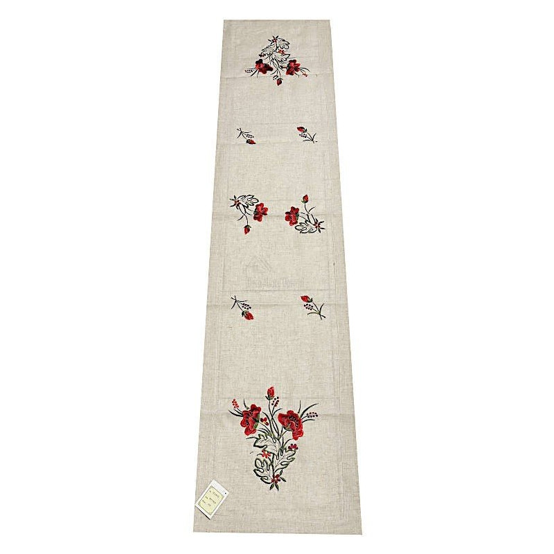 Tischläufer Elsass mit Mohnblumendekor 40 cm x 170 cm