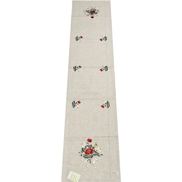 Tischläufer Elsass mit Blumenstrauß-Dekor 40 cm x 170 cm