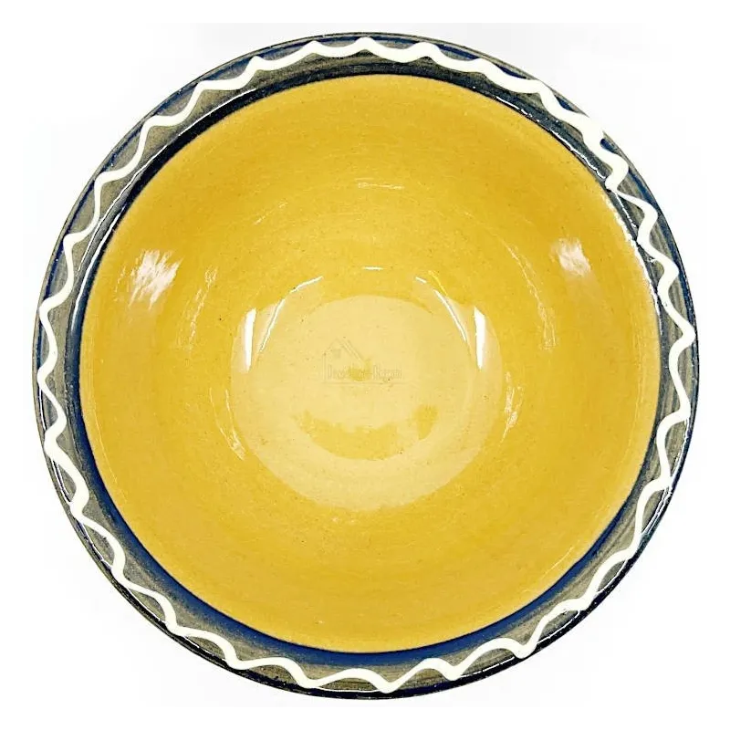 Saladier En Porcelaine Vichy 21 Cm - Jaune Vif - Résiste Au Four Et Micro-ondes - Lavable Au Lave-vaisselle