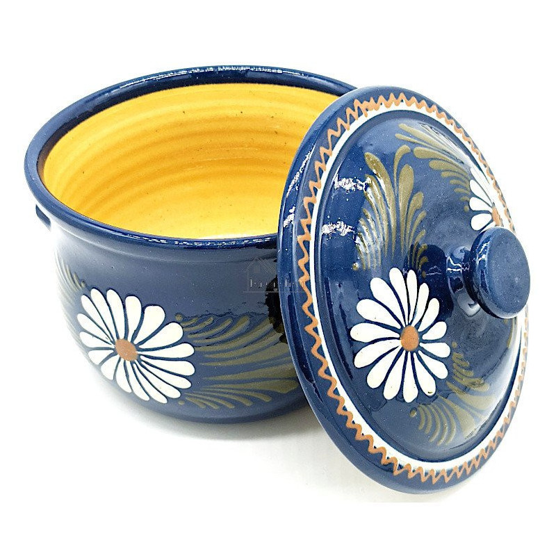 Topf 3 Liter Bleu de Soufflenheim Gänseblümchen