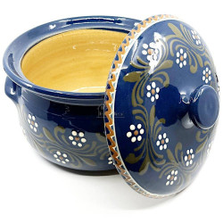 Topf 4 Liter Bleu de Soufflenheim Gänseblümchen