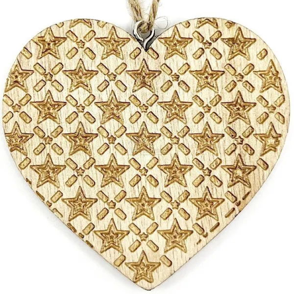 Wooden Laser Engraved Christmas Heart