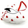 Hanging heart of Alsace in fabrics decorated with Stork and Hearts