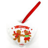 Hanging heart of Alsace in fabric decorated with Gingerbread men