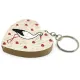 Porte Clefs Coeur en Bois décor Cigogne d'Alsace