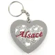 Porte Clefs Coeur en Bois décor Coeurs marquage Alsace