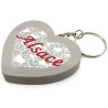 Wooden Heart Keyring with hearts decoration Alsace