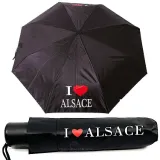 Parapluie pliant noir I Love Alsace 96 cm