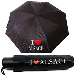 I Love Alsace black folding umbrella 96 cm