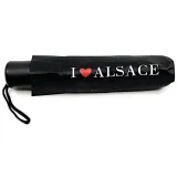 Schwarzer Regenschirm I Love Alsace 96 cm