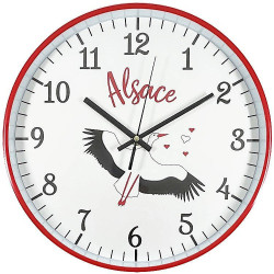 Pendule murale silencieuse Cigogne d'Alsace 30 cm