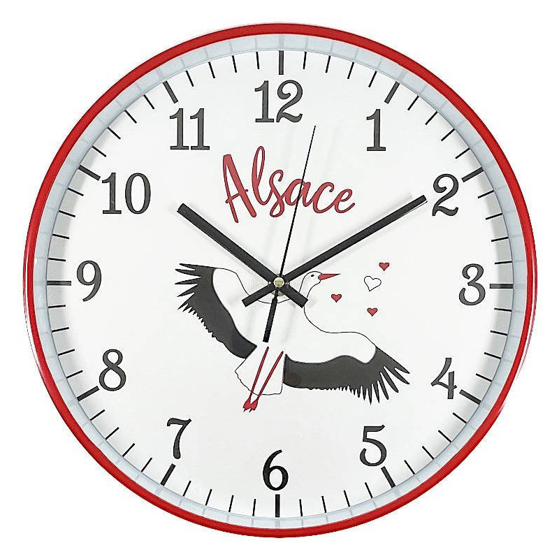 Silent Wall Clock Alsatian Stork 30 cm