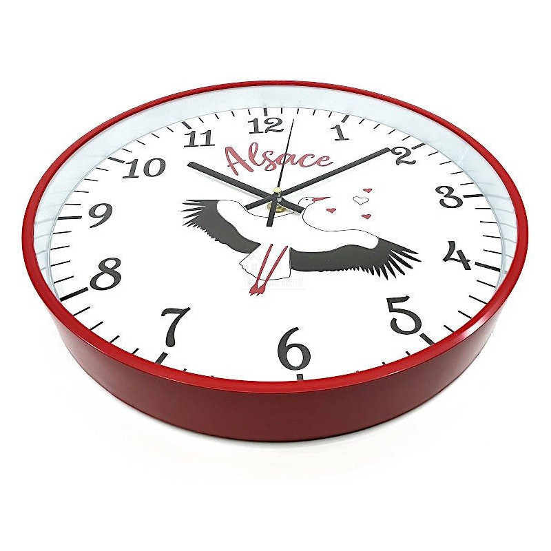 Pendule murale silencieuse Cigogne d'Alsace 30 cm