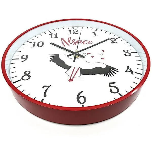 Pendule murale silencieuse Cigogne d'Alsace 30 cm