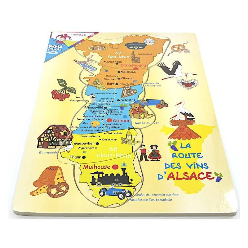 Puzzle en Bois Enfant la Route des Vins d'Alsace