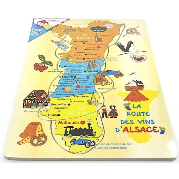 Children's Wooden Puzzle the Alsace Wine Route