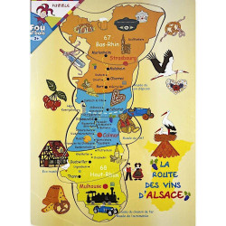 Puzzle en Bois Enfant la Route des Vins d'Alsace