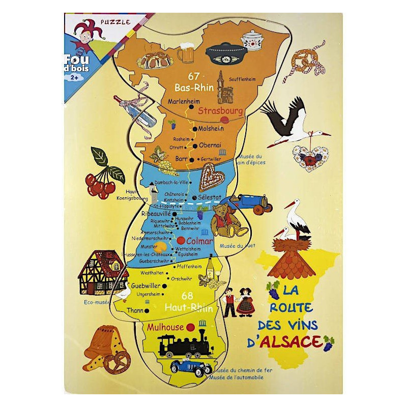 Puzzle en Bois Enfant la Route des Vins d'Alsace