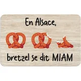 Alsatian Placemat In Alsace, pretzel is said Miam