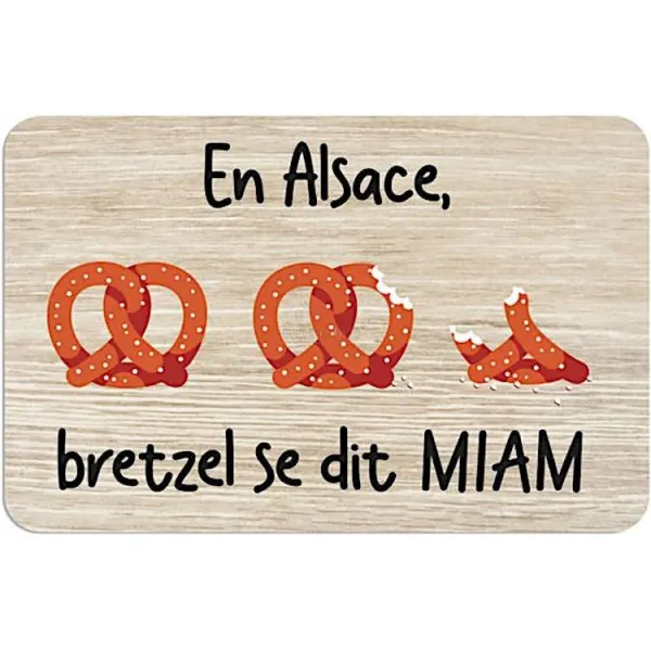 Alsatian Placemat In Alsace, pretzel is said Miam