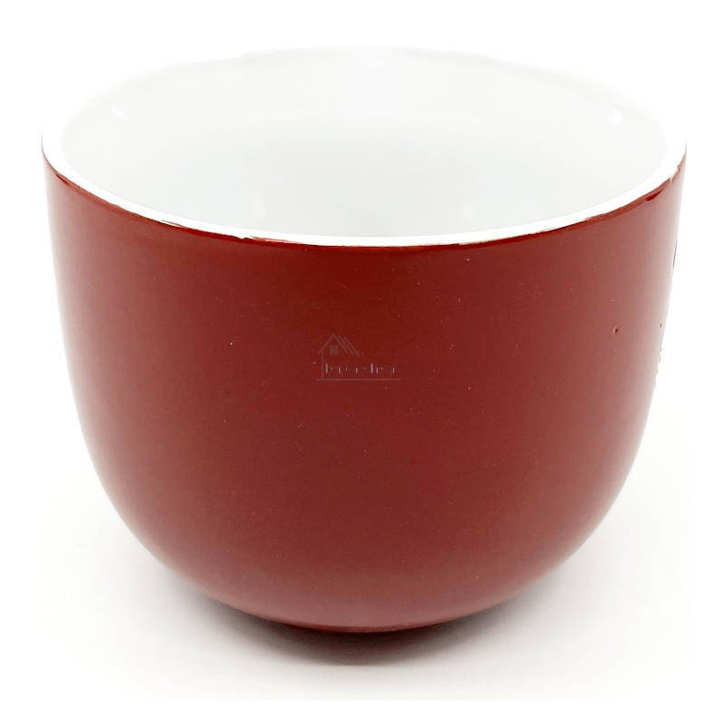 Jumbo Tasse aus roter Keramik mit Brezel aus dem Elsass