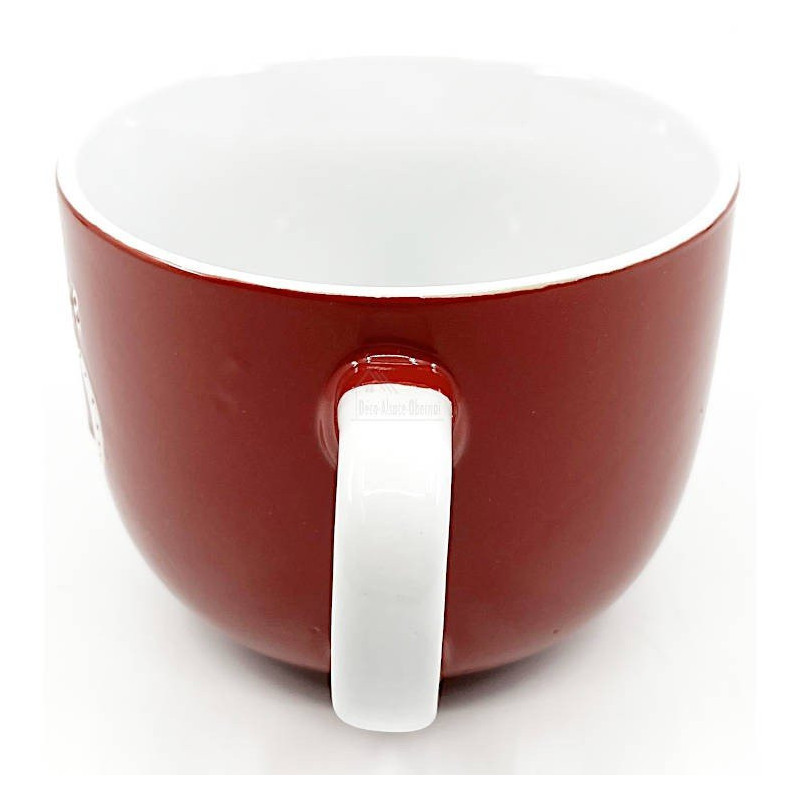 Jumbo Tasse aus roter Keramik mit Brezel aus dem Elsass