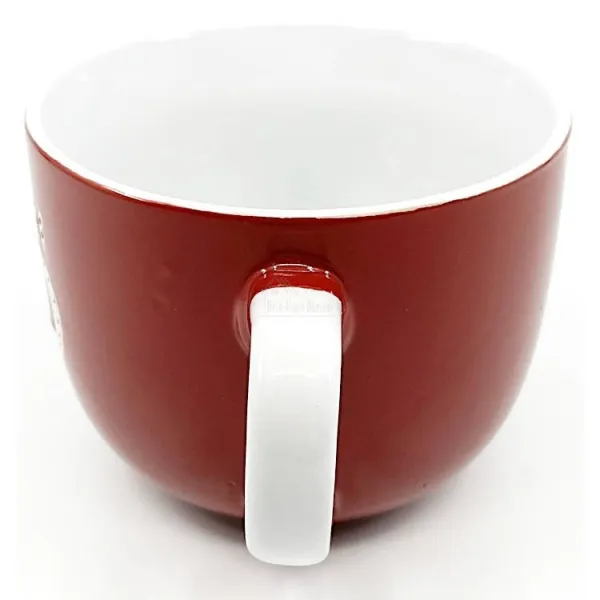 Red Ceramic Jumbo Mug with Alsace Pretzel