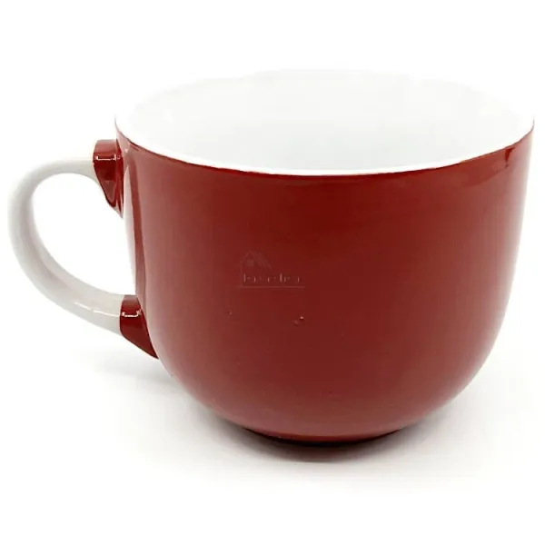Red Ceramic Jumbo Mug with Alsace Pretzel