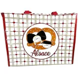 Sac Shopping plastifié décor Alsaciens et Bretzel