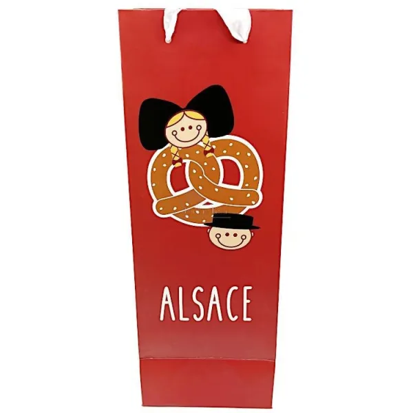 Weintasche1 Flasche Elsass-Dekor Brezel