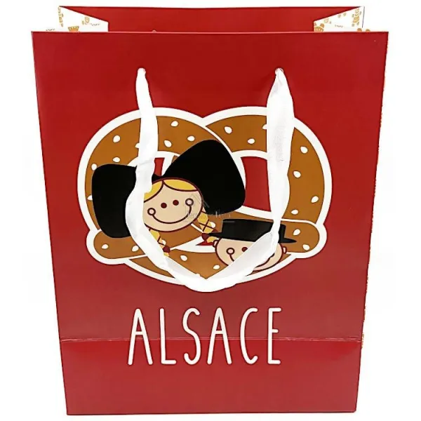 Sac Cadeau décor Alsace Bretzel taille S